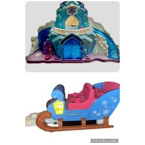 Fisher Price Little People Disney Frozen Castle Elsa's Ice Palace And Sleigh